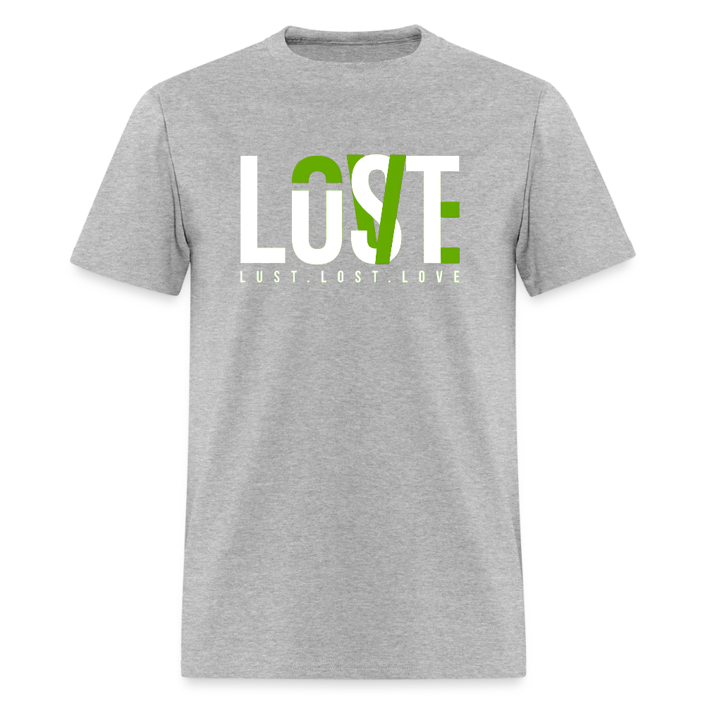 LUST. LOST. LOVE (LIME GREEN) - heather gray
